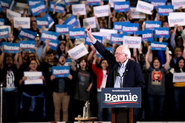 Bernie Sanders på ett massmöte